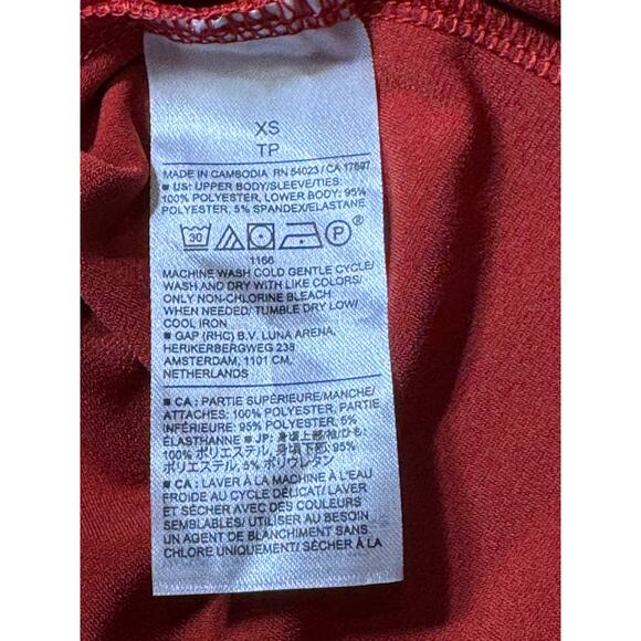 NWT Banana Republic Tie Back Top XS Red Embers short sleeve blouse tie back neck - Picture 5 of 6